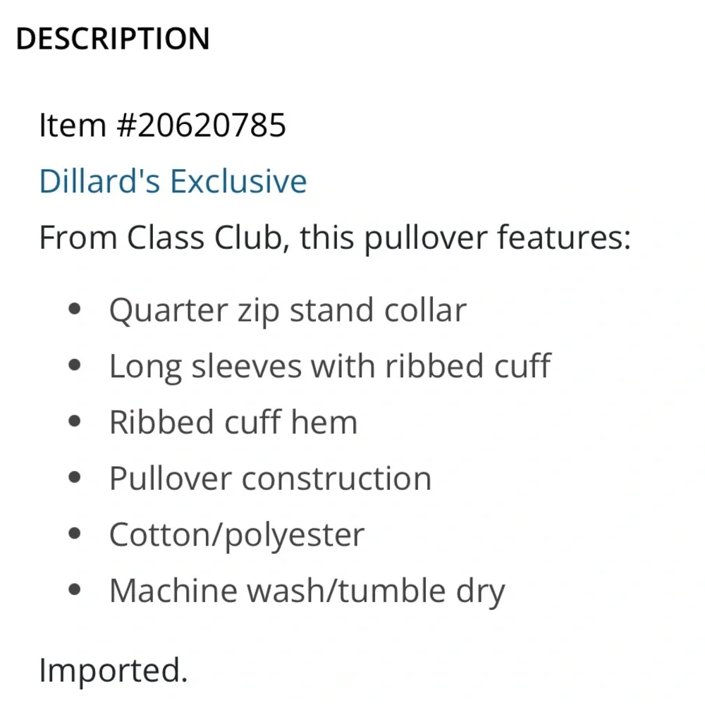 Class Club Boys Ivory 1/4 Zip Long Sleeve Pullover‎ Size 14/16